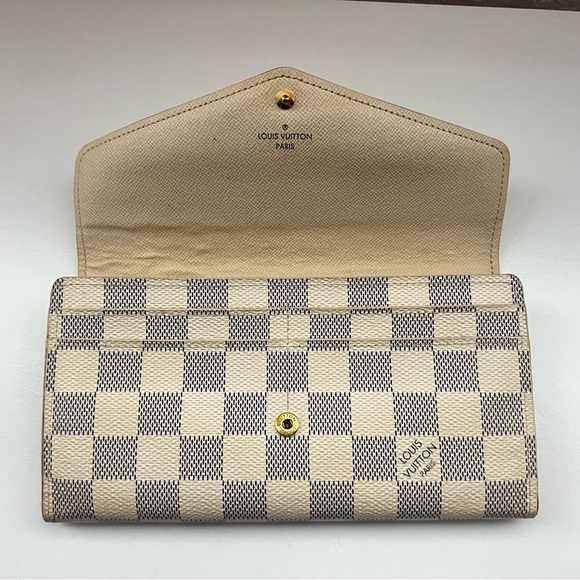 Louis Vuitton Damier Azur Sarah Envelope Style Large Wallet / Clutch - Picture 3 of 10